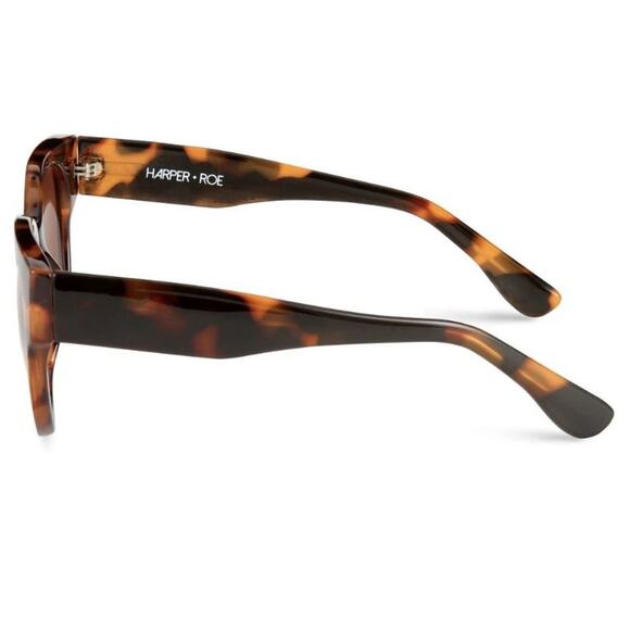 New Harper + Roe Brown Demi Tortoise Shell Sunglasses - Picture 4 of 6